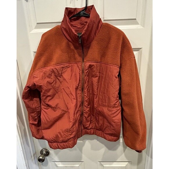 Wild Fable Women's Full Zip-Up Fleece‎ Jacket Orange Penny Size Medium - Picture 3 of 9